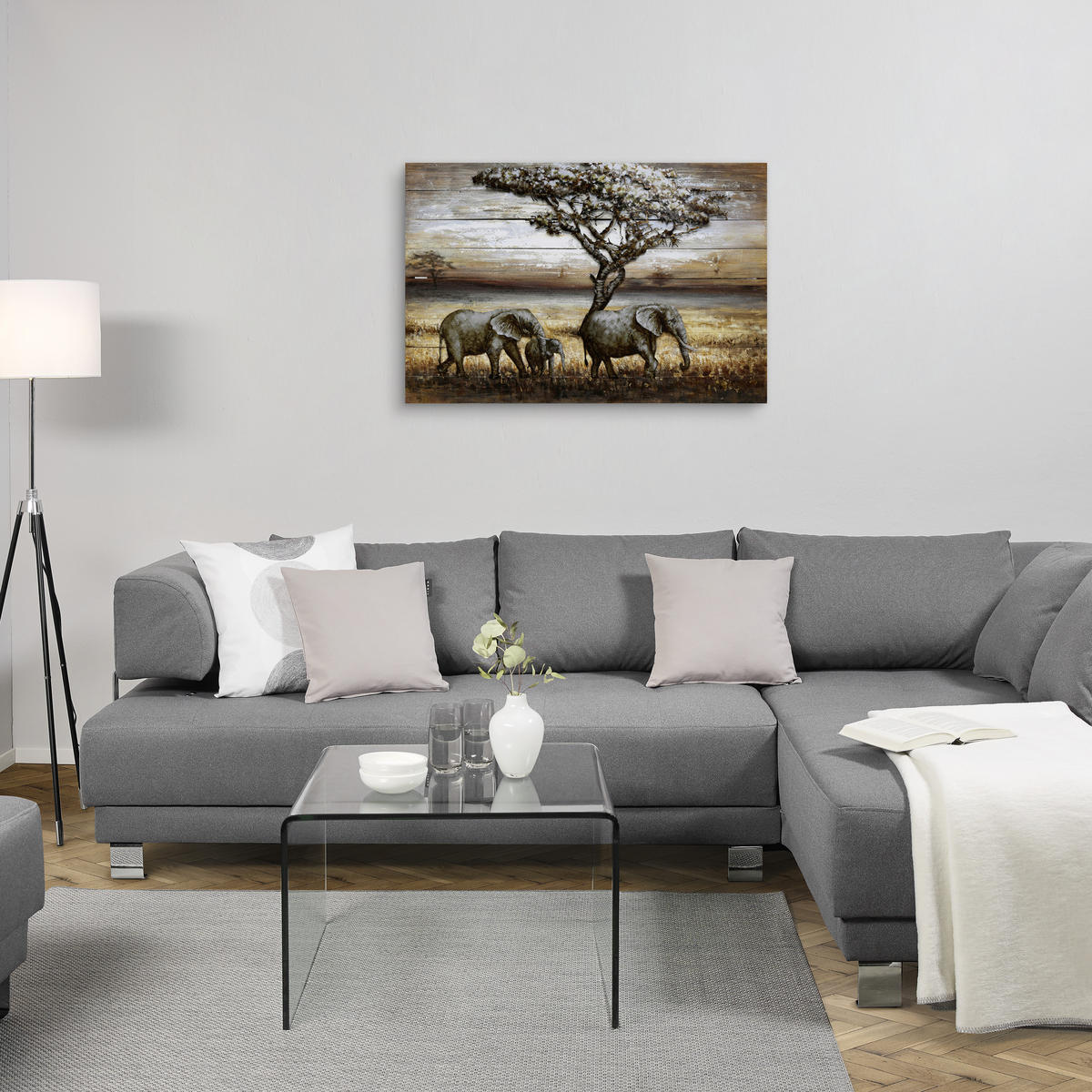 METALLBILD Tiere 120/80 cm  - Multicolor, LIFESTYLE, Holz/Metall (120/80cm) - Monee