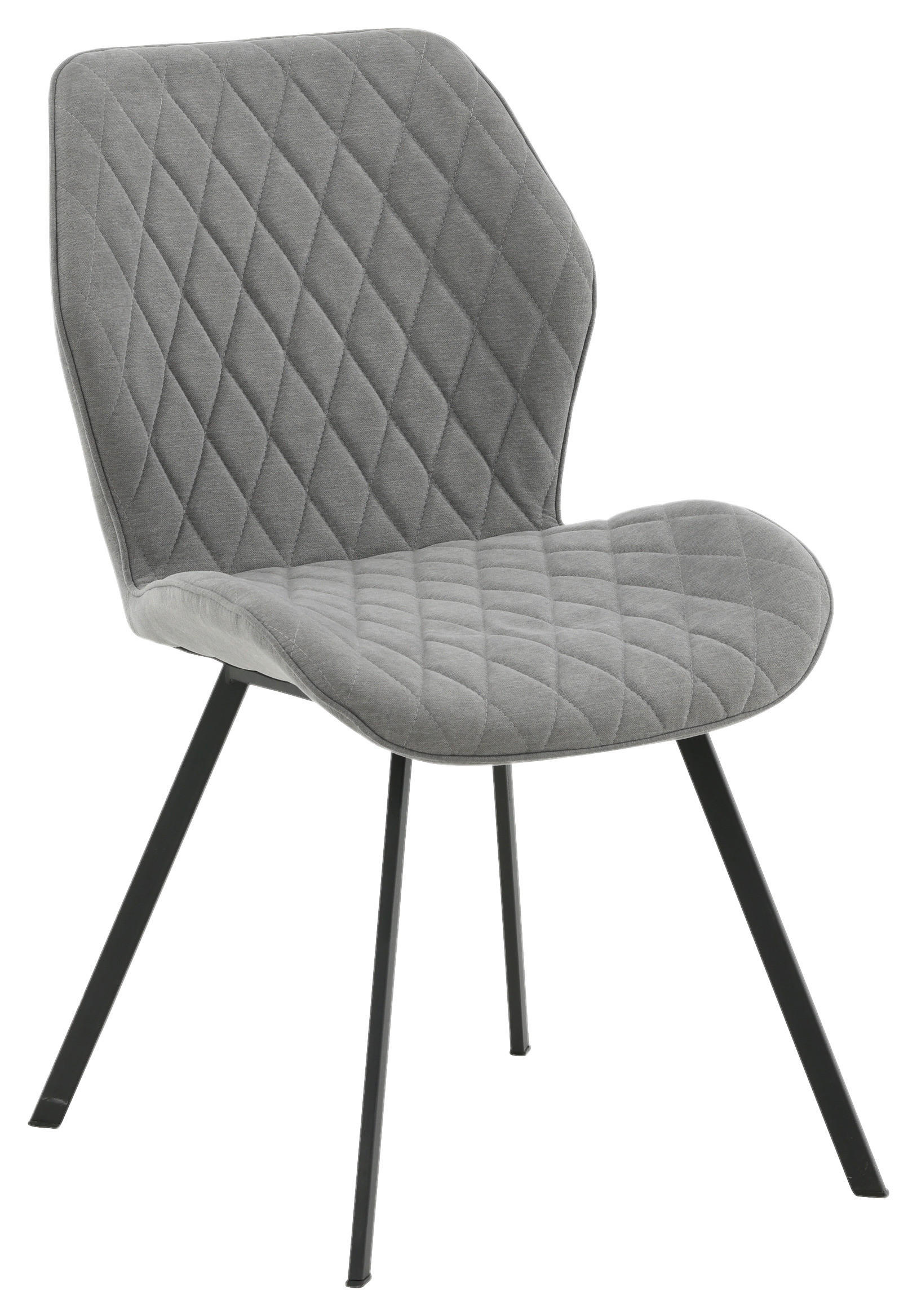 STUHL-SET 2 Stück  in Stahl Textilgeflecht Metall, Textil  - Schwarz/Grau, Design, Textil/Metall (50/90/63cm) - Livetastic