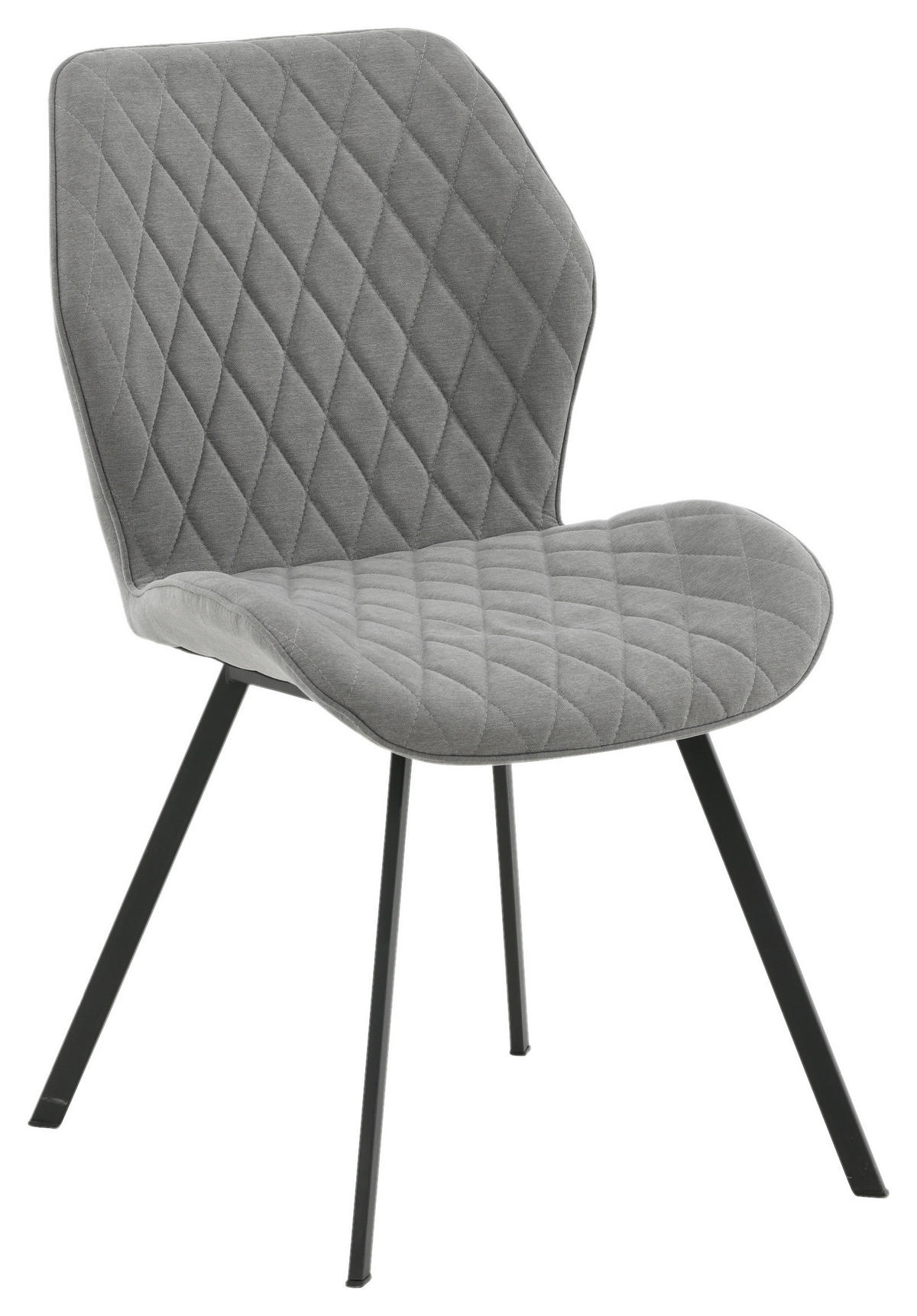 STUHL-SET 2 Stück  in Stahl Textilgeflecht  - Schwarz/Grau, Design, Textil/Metall (50/90/63cm) - Livetastic