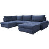 ECKSOFA Dunkelblau Velours  - Chromfarben/Dunkelblau, Design, Kunststoff/Textil (173/322/174cm) - Livetastic