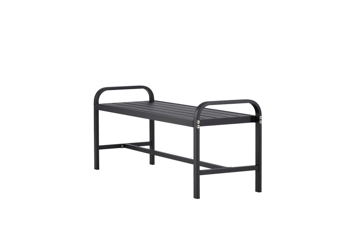 TRÄDGÅRDSBÄNK i svart  - svart, Modern, metall (125/52/42cm) - Gardenson