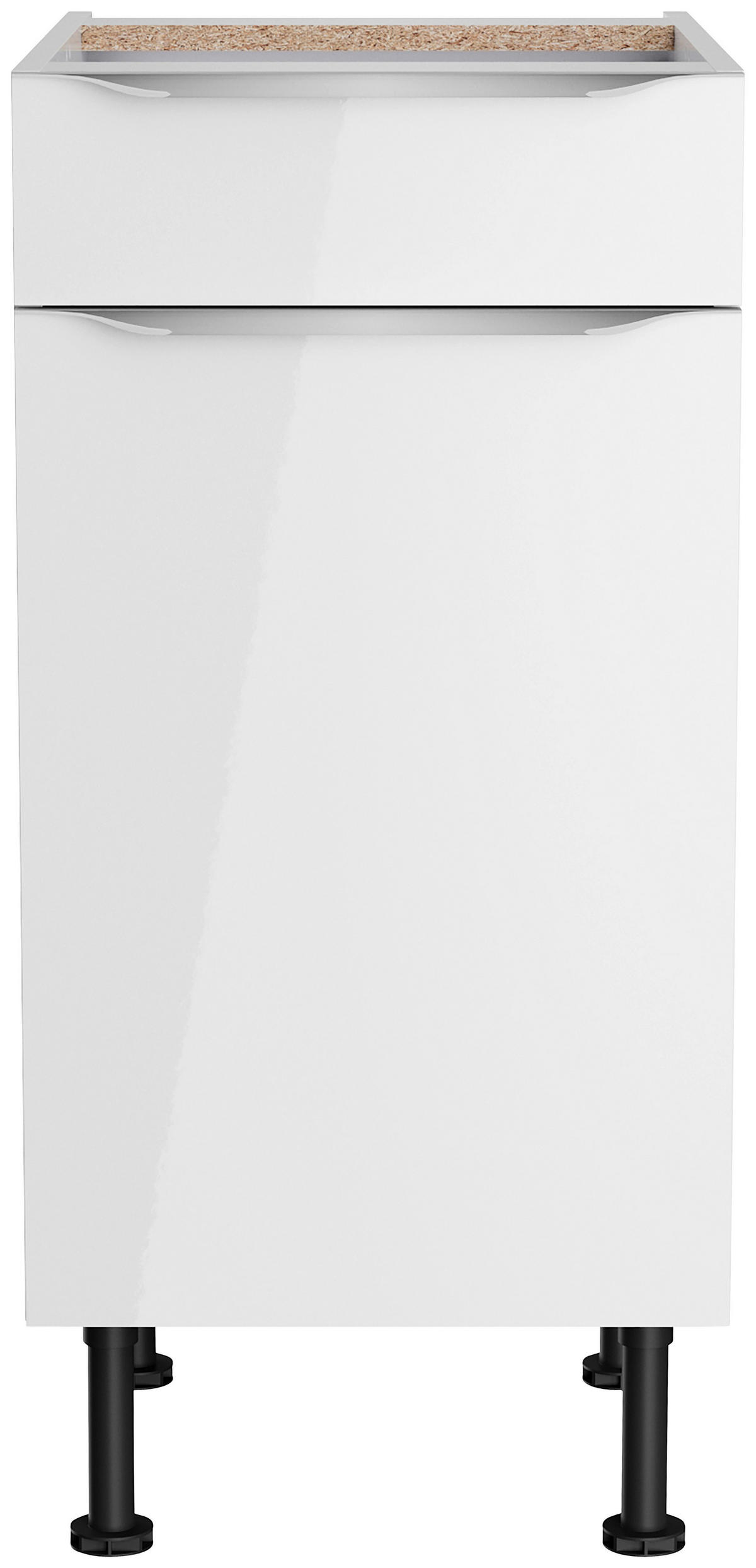 KÜCHENLEERBLOCK 270 cm   in Weiß, Weiß Hochglanz  - Edelstahlfarben/Weiß Hochglanz, Basics, Holzwerkstoff/Metall (270cm) - Optifit