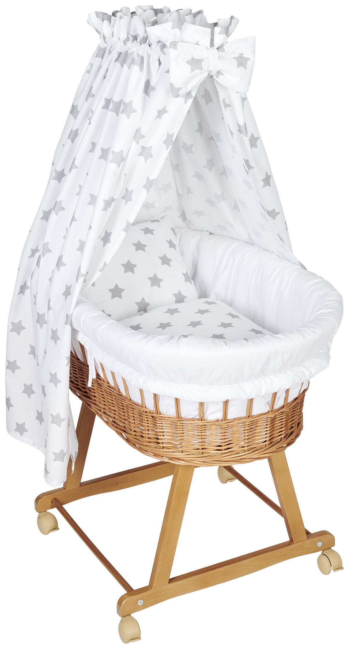 TELJES SZOBAKOCSI SZETT  - bükkszínű/fehér, Basics, textil/fa (91/60/73cm) - My Baby Lou