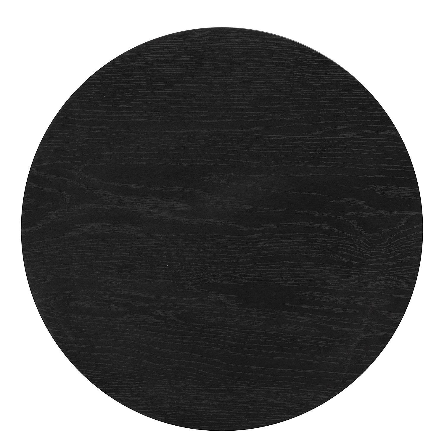 BEISTELLTISCH 50/50/40 cm Eiche furniert, massiv Schwarz rund  - Schwarz, MODERN, Holz/Holzwerkstoff (50/50/40cm) - home24
