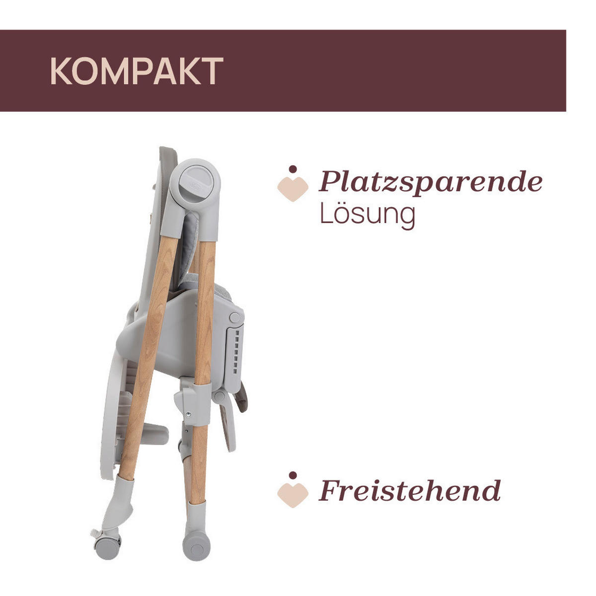 HOCHSTUHL Polly Armonia Grauweiß, Beige, Naturfarben Scandinavian  - Beige/Grauweiß, Basics, Kunststoff (57/79-104/90cm) - Chicco
