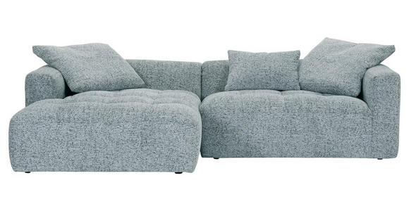ECKSOFA Mintgrün  inkl. Zierkissen, Rückenkissen, Rücken echt  - Schwarz/Mintgrün, KONVENTIONELL, Kunststoff/Textil (170/276cm) - Carryhome