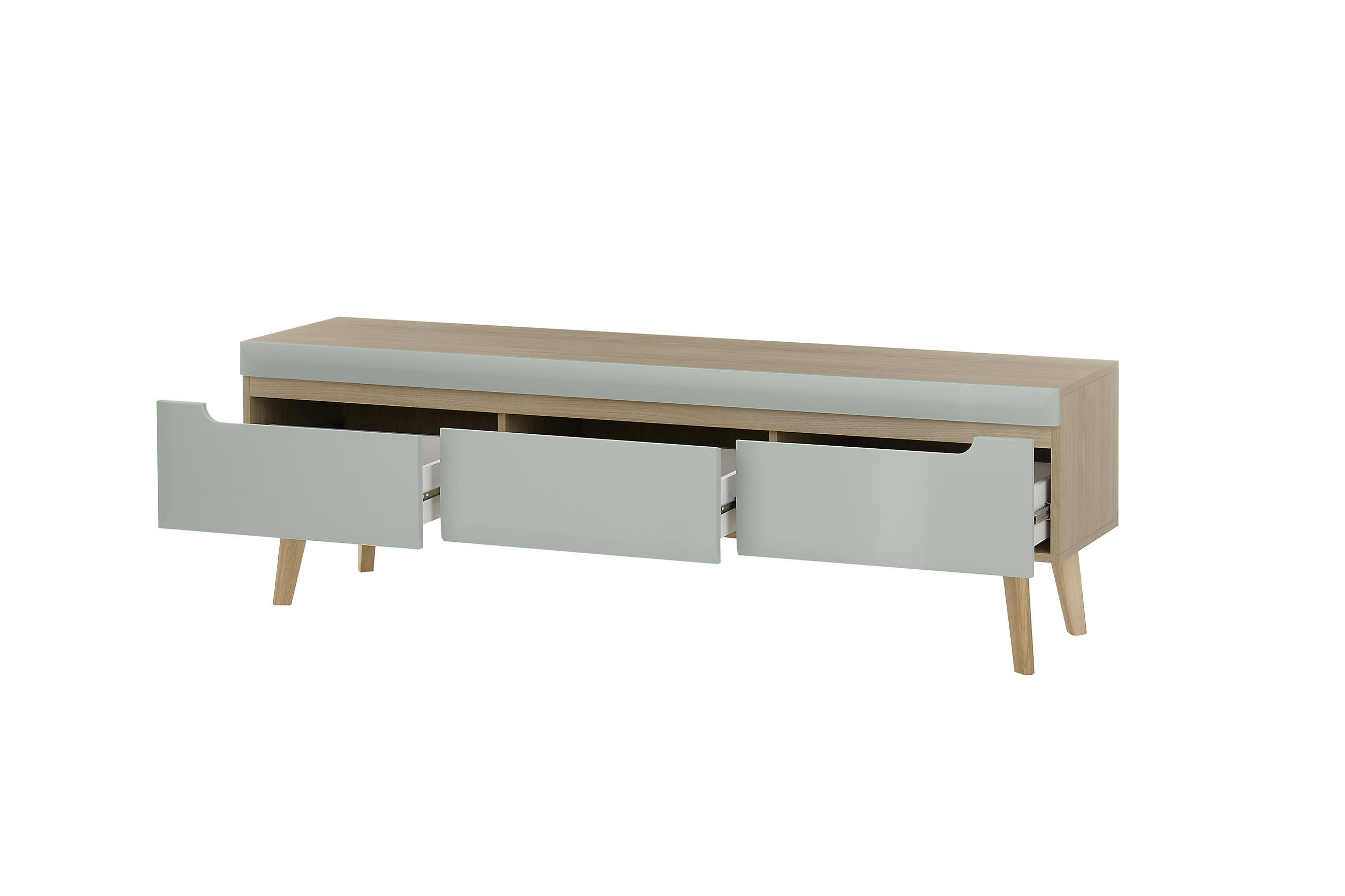 LOWBOARD  in 160/50/40 cm  - Eichefarben/Grün, Design, Holzwerkstoff (160/50/40cm) - MID.YOU