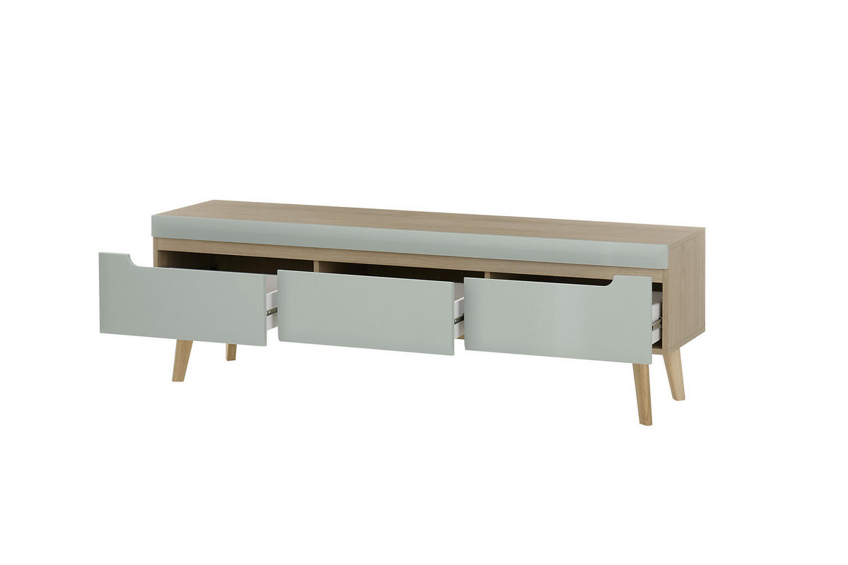 LOWBOARD  in 160/50/40 cm  - Eichefarben/Grün, Design, Holzwerkstoff (160/50/40cm) - MID.YOU