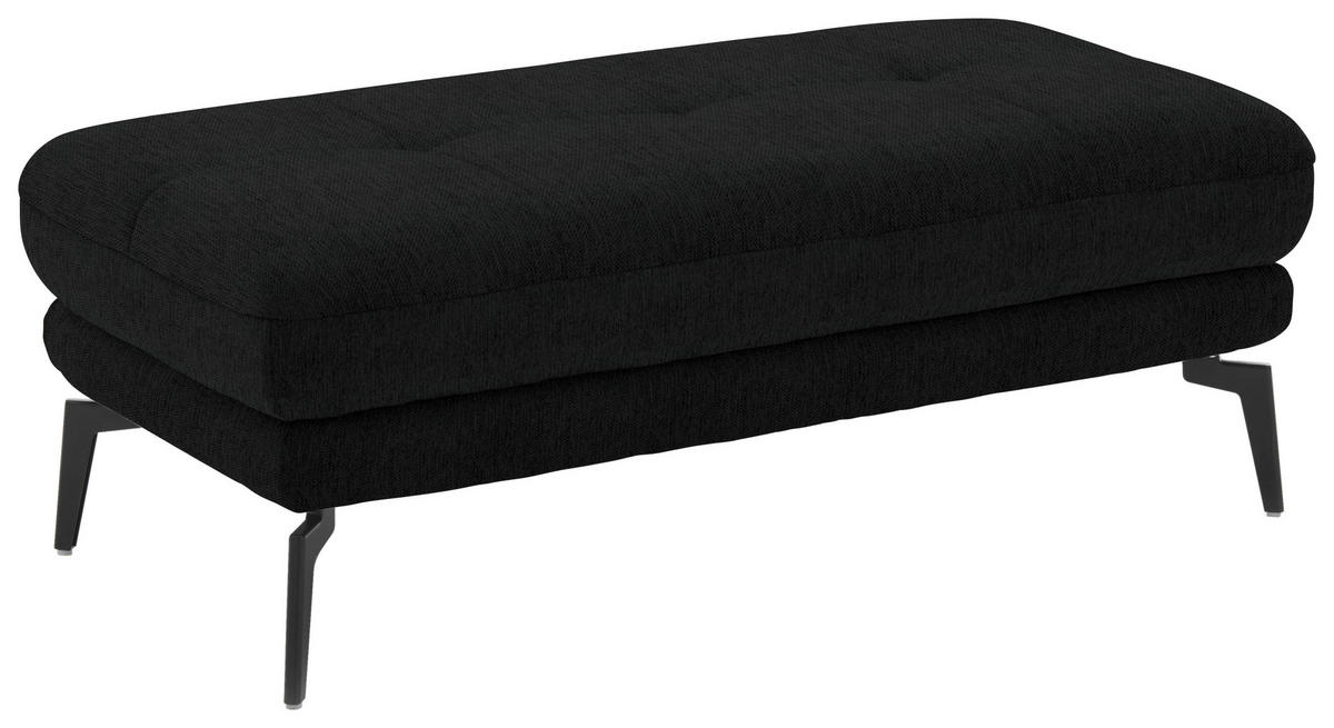 HOCKER in Textil Schwarz  - Schwarz, Design, Textil/Metall (132/45/68cm) - Beldomo Style