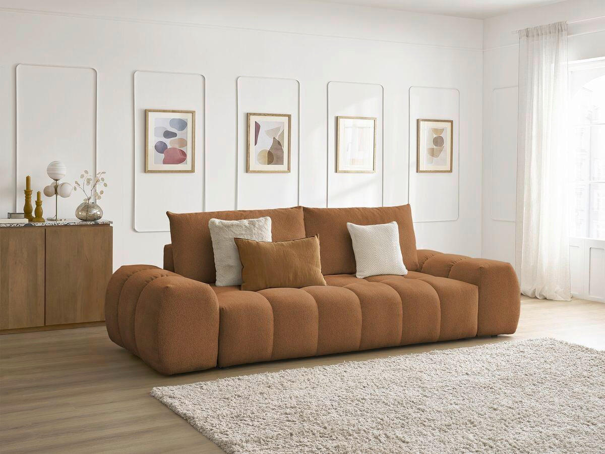SCHLAFSOFA Flachgewebe Orange  - Schwarz/Orange, MODERN, Kunststoff/Textil (278/115/90cm) - Livetastic