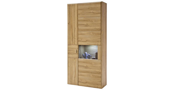 VITRINE in Eichefarben - Eichefarben/Grau, KONVENTIONELL, Holzwerkstoff/Metall (94/206/39cm) - Cantus