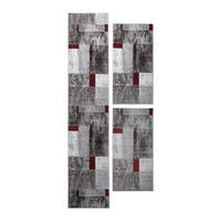 LÄUFER 67/620 cm Phoenix 3er Set  - Rot/Grau, Design, Kunststoff/Textil (67/620cm) - Novel