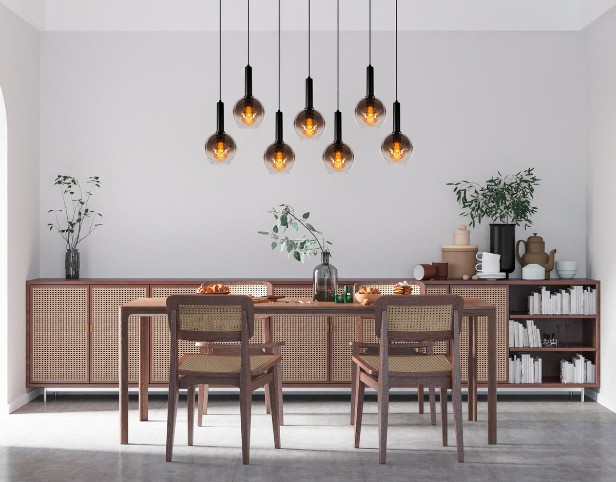 HÄNGELEUCHTE 130/30/150 cm  - Schwarz, Design, Glas (130/30/150cm) - Lucide