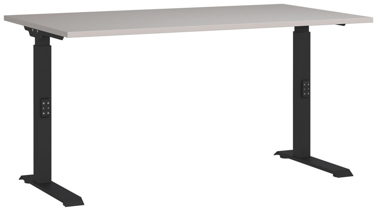 SCHREIBTISCH 140/80/68-91 cm  in Schwarz, Kaschmir  - Kaschmir/Schwarz, MODERN, Holzwerkstoff/Metall (140/80/68-91cm) - Germania