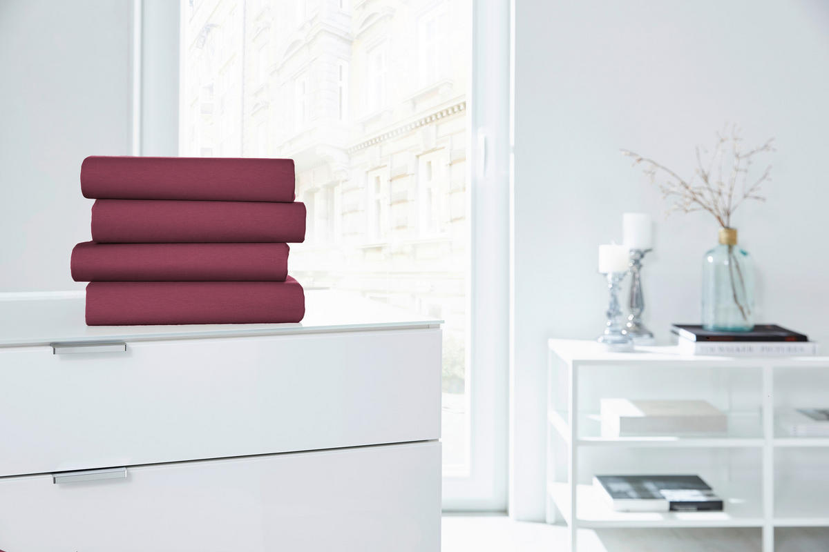 TOPPER-SPANNLEINTUCH 100/200 cm Jersey  - Bordeaux, Basics, Textil (100/200cm)