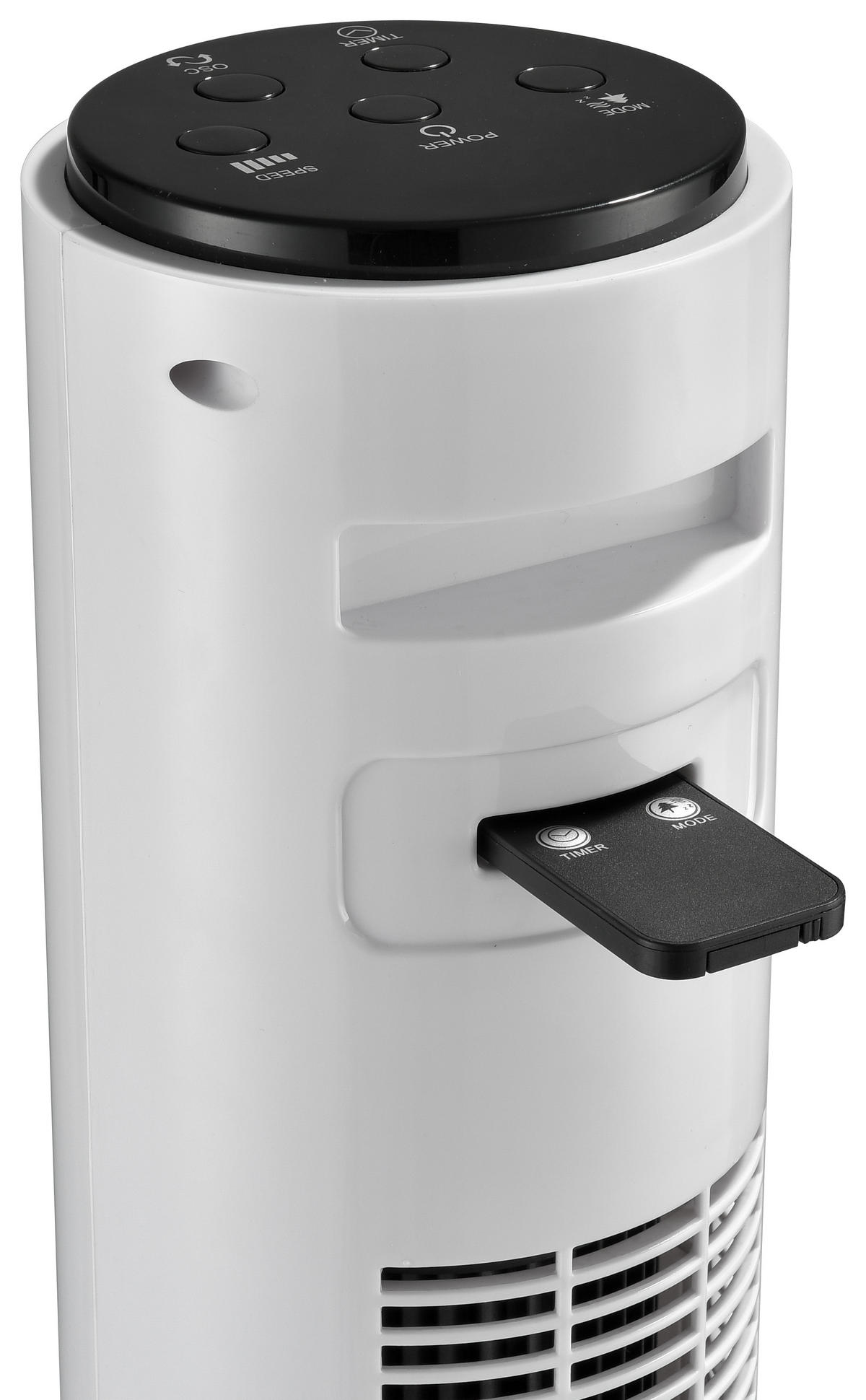 STĹPOVÝ VENTILÁTOR - biela, Basics, kov/plast (96cm) - Mican