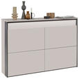GARDEROBE 4-teilig  in 180/190/24,3 cm  - Beige/Schwarz, KONVENTIONELL, Glas/Holzwerkstoff (180/190/24,3cm) - Voleo