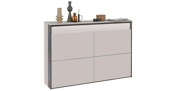 GARDEROBE 4-teilig  in 180/190/24,3 cm  - Beige/Schwarz, KONVENTIONELL, Glas/Holzwerkstoff (180/190/24,3cm) - Voleo