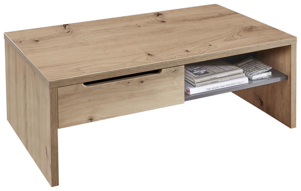 KONFERENČNÝ STOLÍK, grafitová, dub artisan, kompozitné drevo, 110/65/40 cm - grafitová/dub artisan, Design, kompozitné drevo (110/65/40cm) - Carryhome
