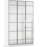 DREHTÜRENSCHRANK 136/210/41 cm 3-türig Schwarz, Weiß  - Schwarz/Weiß, Design, Glas/Holzwerkstoff (136/210/41cm) - Rauch Möbel