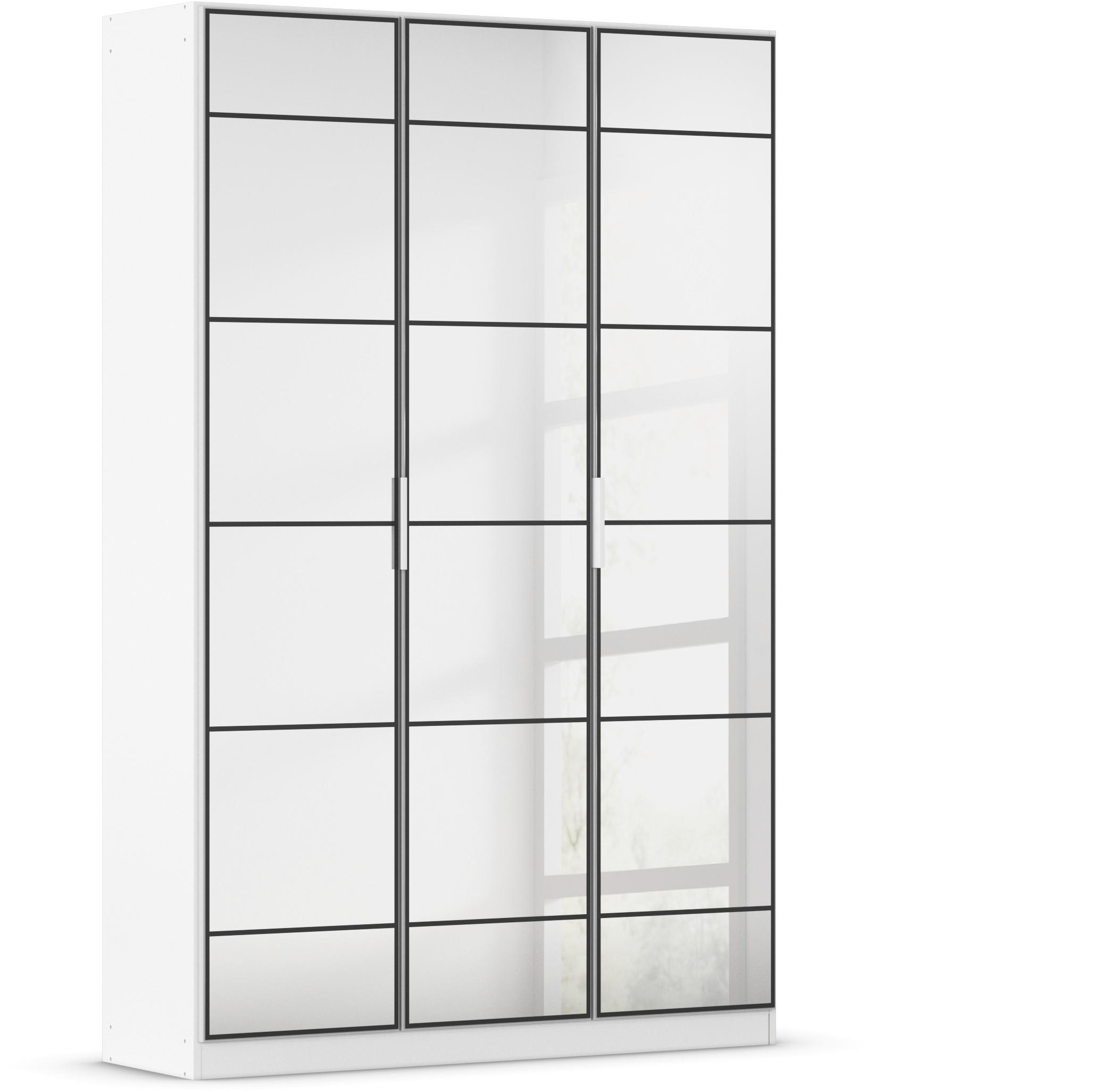 Rauch Möbel Drehtürenschrank Schwarz, Weiß 136x210x41 cm