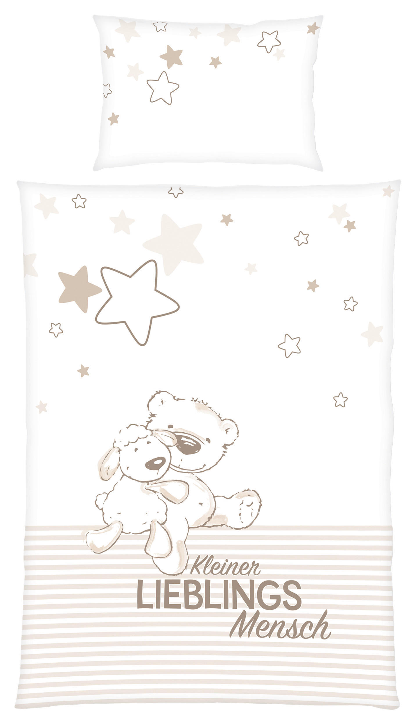 XXXLutz Babybettwäsche Braun, Weiß, Beige 100x135 cm