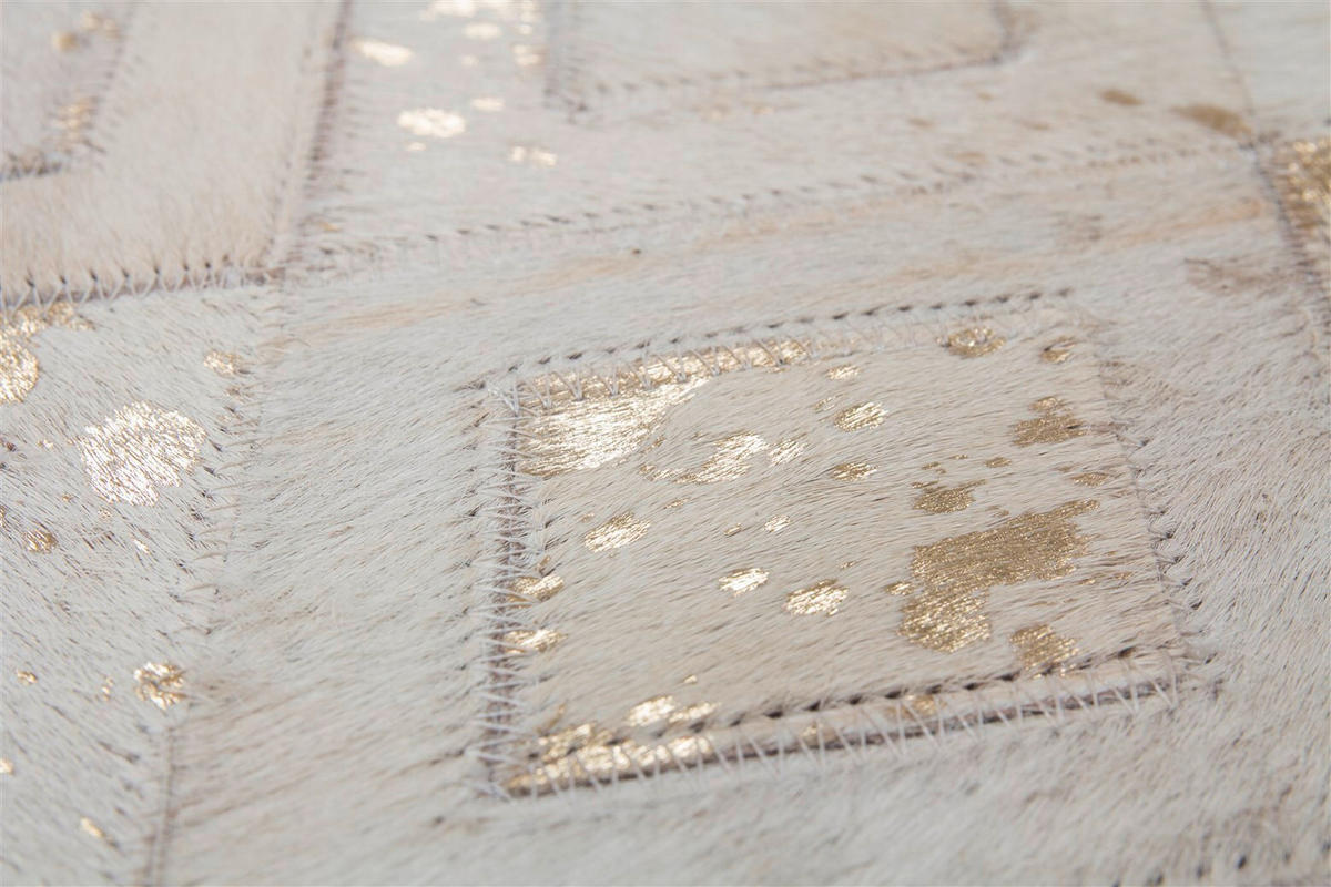 FLACHWEBETEPPICH 160/230 cm Spark 110 Elfenbein Gold Goldfarben, Beige  - Beige/Goldfarben, Basics, Leder/Textil (160/230cm) - Novel