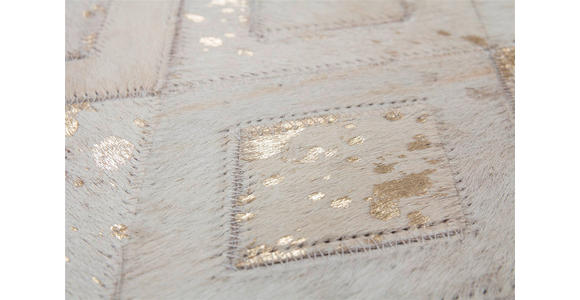 FLACHWEBETEPPICH 80/150 cm Spark 110 Elfenbein Gold Goldfarben, Beige  - Beige/Goldfarben, Design, Leder/Textil (80/150cm) - Novel