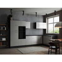 ECKKÜCHE 340/172 cm  in Grau, Weiß  - Silberfarben/Weiß, Design, Holzwerkstoff/Metall (340/172cm) - Respekta