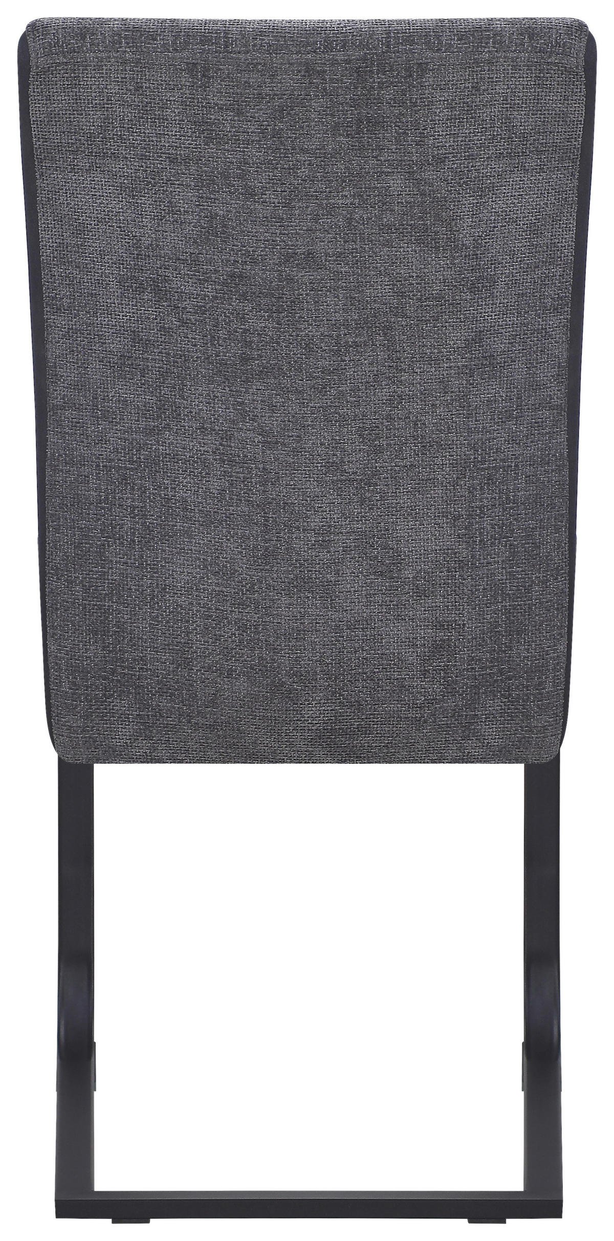 SCHWINGSTUHL  in Eisen Webstoff, Mikrofaser  - Schwarz/Grau, KONVENTIONELL, Textil/Metall (61/91/43cm) - Carryhome