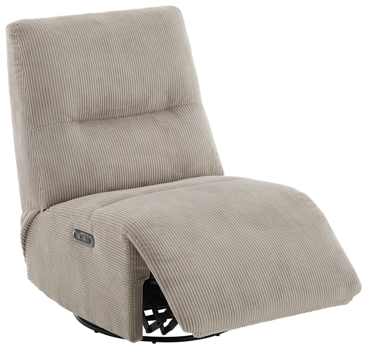 RELAXSESSEL Cord Rücken echt    - Schwarz/Grau, Design, Textil/Metall (74/105/92cm) - Carryhome