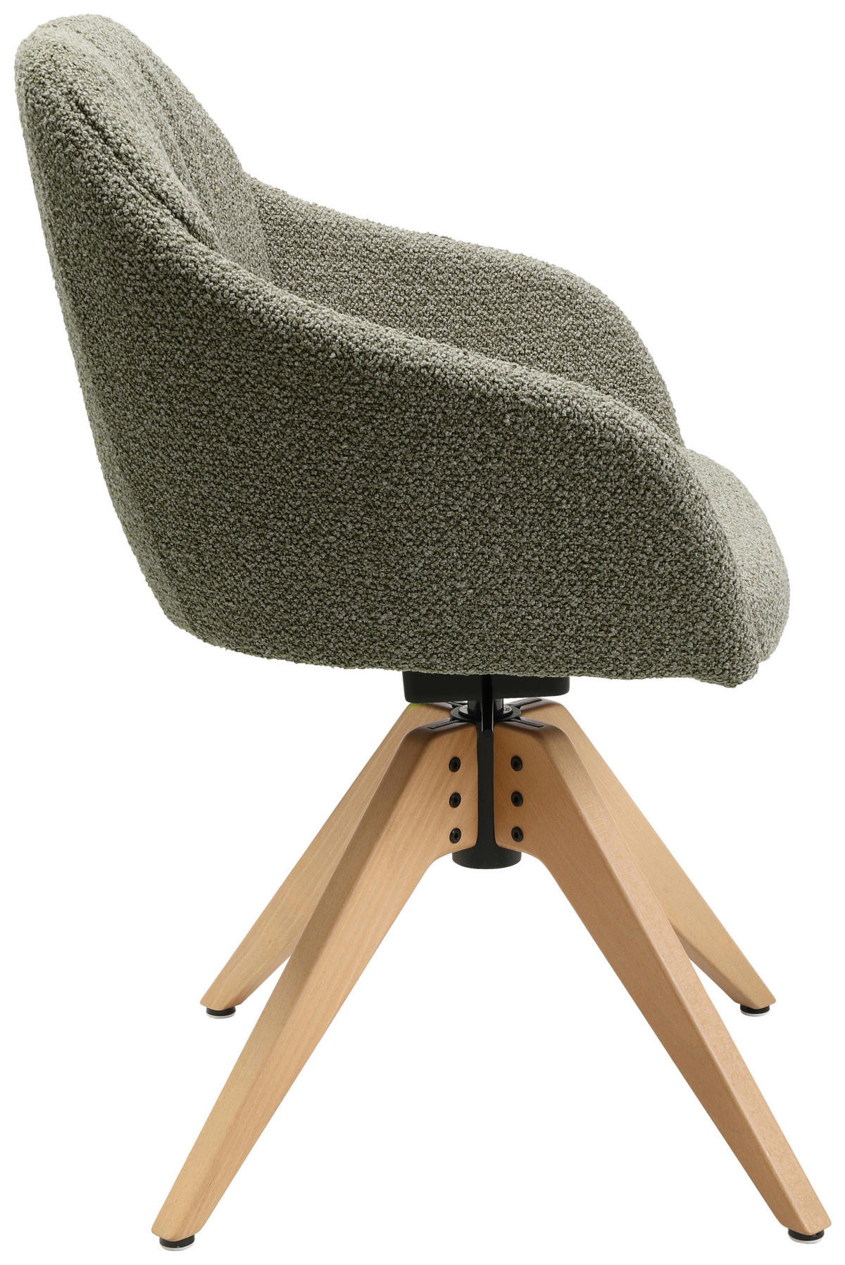 ARMLEHNSTUHL  in Flachgewebe  - Eichefarben/Grün, Design, Holz/Textil (58/82,5-85,2/60cm) - Johann Jakob