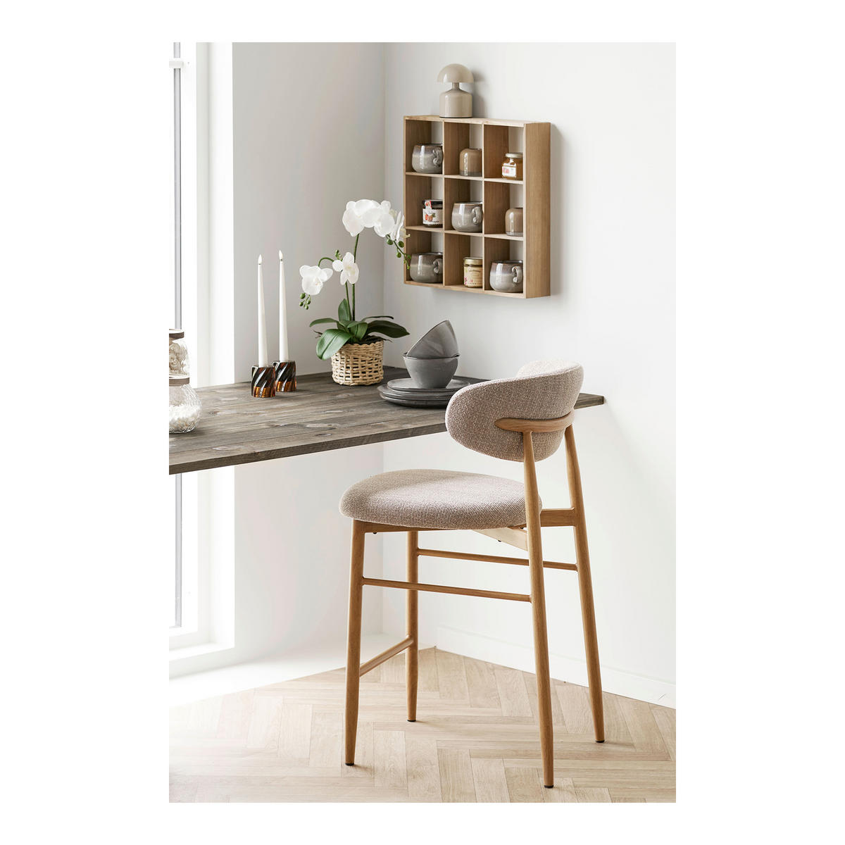 VÄGGHYLLPLAN 45/45/10,5 cm  - furufärgad, Basics, trä (45/45/10,5cm)