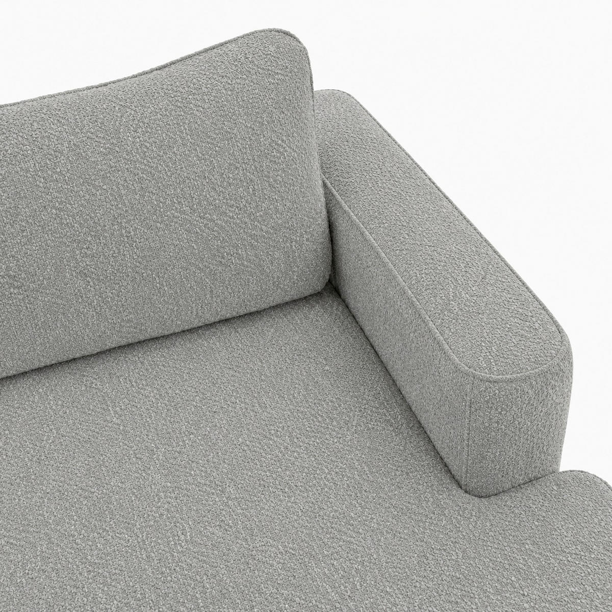 ECKSOFA FREDO Grau Bouclé  - Schwarz/Grau, Design, Kunststoff/Textil (233/150cm) - MID.YOU