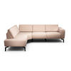ECKSOFA in Chenille Rosa  193/256 cm  - Schwarz/Rosa, Design, Textil/Metall (193/256cm) - SENSOO