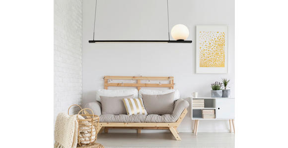 LED-HÄNGELEUCHTE 120/20/200 cm - Schwarz, Design, Glas/Kunststoff (120/20/200cm) - Dieter Knoll