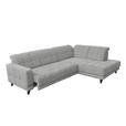 ECKSOFA in Webstoff Grau 302/216 cm - Schwarz/Grau, Design, Holz/Textil (302/216cm) - Xora
