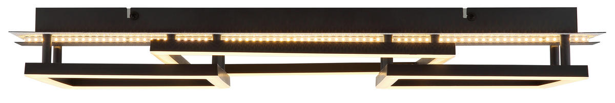 LED-DECKENLEUCHTE Estrada 70/33/9 cm  - Silberfarben/Opal, Design, Kunststoff/Metall (70/33/9cm) - Globo
