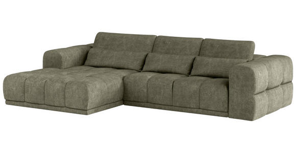 ECKSOFA Olivgrün Chenille  - Schwarz/Olivgrün, KONVENTIONELL, Kunststoff/Textil (203/290cm) - Carryhome