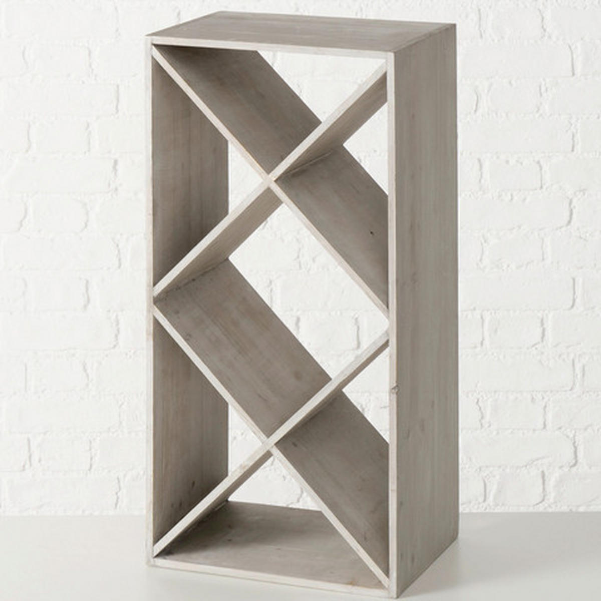 WEINREGAL  - Grau, Basics, Holz (29/80/39cm) - Boltze Home