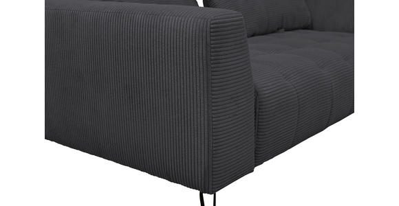 BIGSOFA  in Cord Anthrazit  - Anthrazit/Schwarz, KONVENTIONELL, Textil/Metall (246/100/116cm) - Carryhome