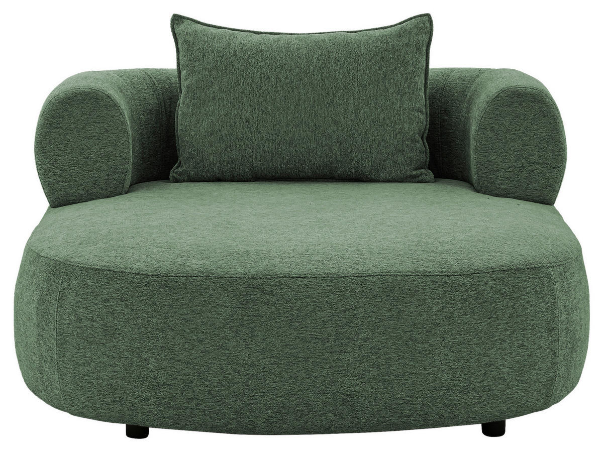 XXL-SESSEL Chenille Grün    - Schwarz/Grün, Design, Kunststoff/Textil (122/76/156cm) - Livetastic