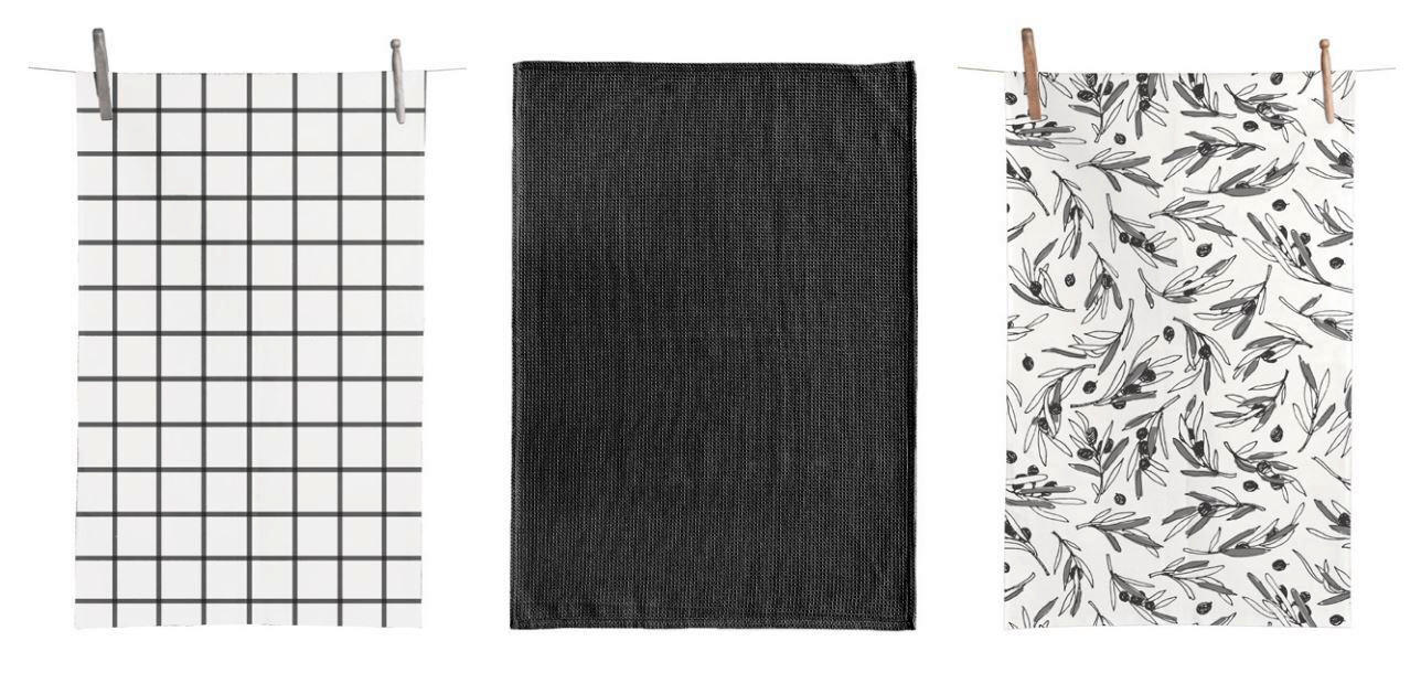 SET KRPA ZA POSUĐE crna, bela  - bela/crna, Dizajnerski, tekstil (50/70cm) - Novel