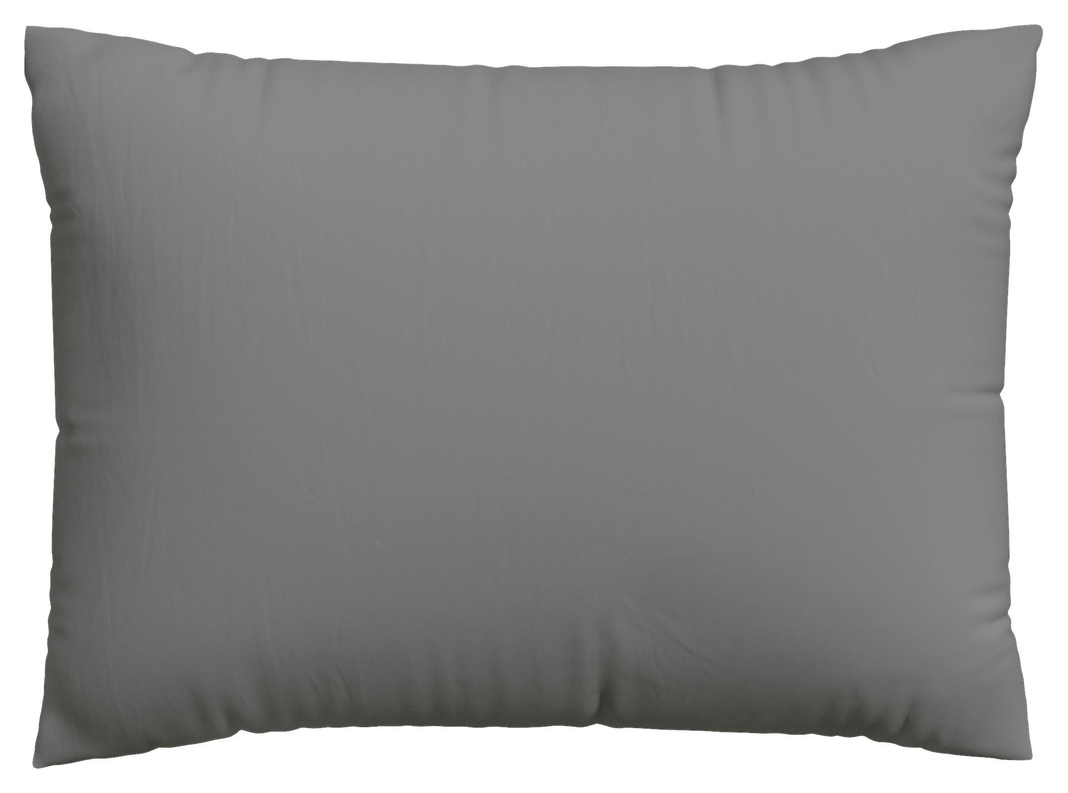 KOPFPOLSTERBEZUG WOVEN SATIN 60/80 cm  - Grau, Basics, Textil (60/80cm) - Schlafgut