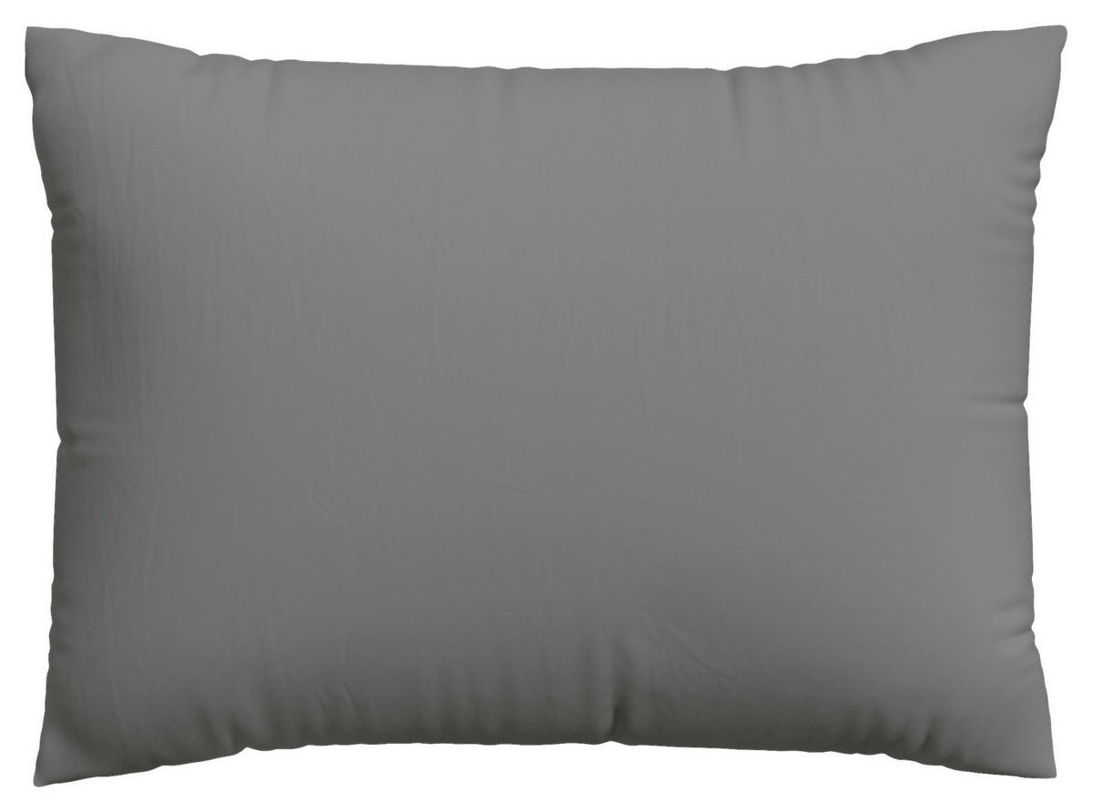 KOPFPOLSTERBEZUG WOVEN SATIN 60/80 cm  - Grau, Basics, Textil (60/80cm) - Schlafgut