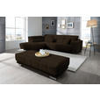 ECKSOFA  in Mikrofaser Dunkelbraun  207/301 cm  - Chromfarben/Dunkelbraun, Design, Textil/Metall (207/301cm) - Xora