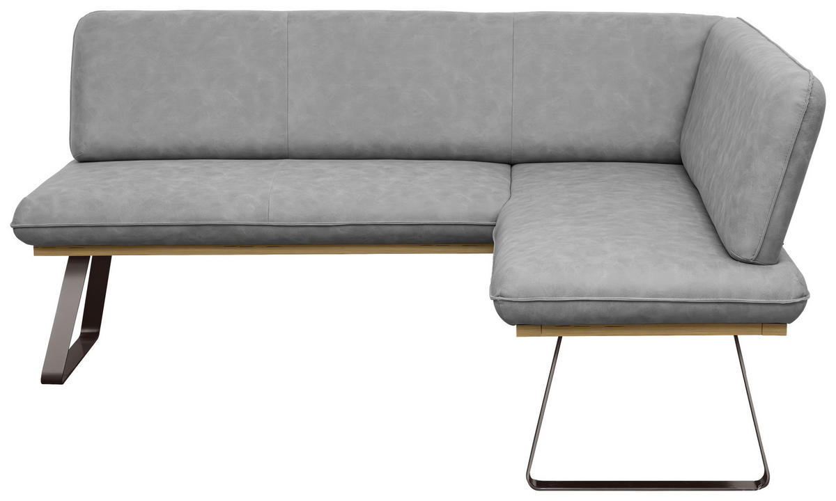ECKBANK 200/170 cm Webstoff Grau   - Schwarz/Grau, MODERN, Textil/Metall (200/170cm) - Livetastic
