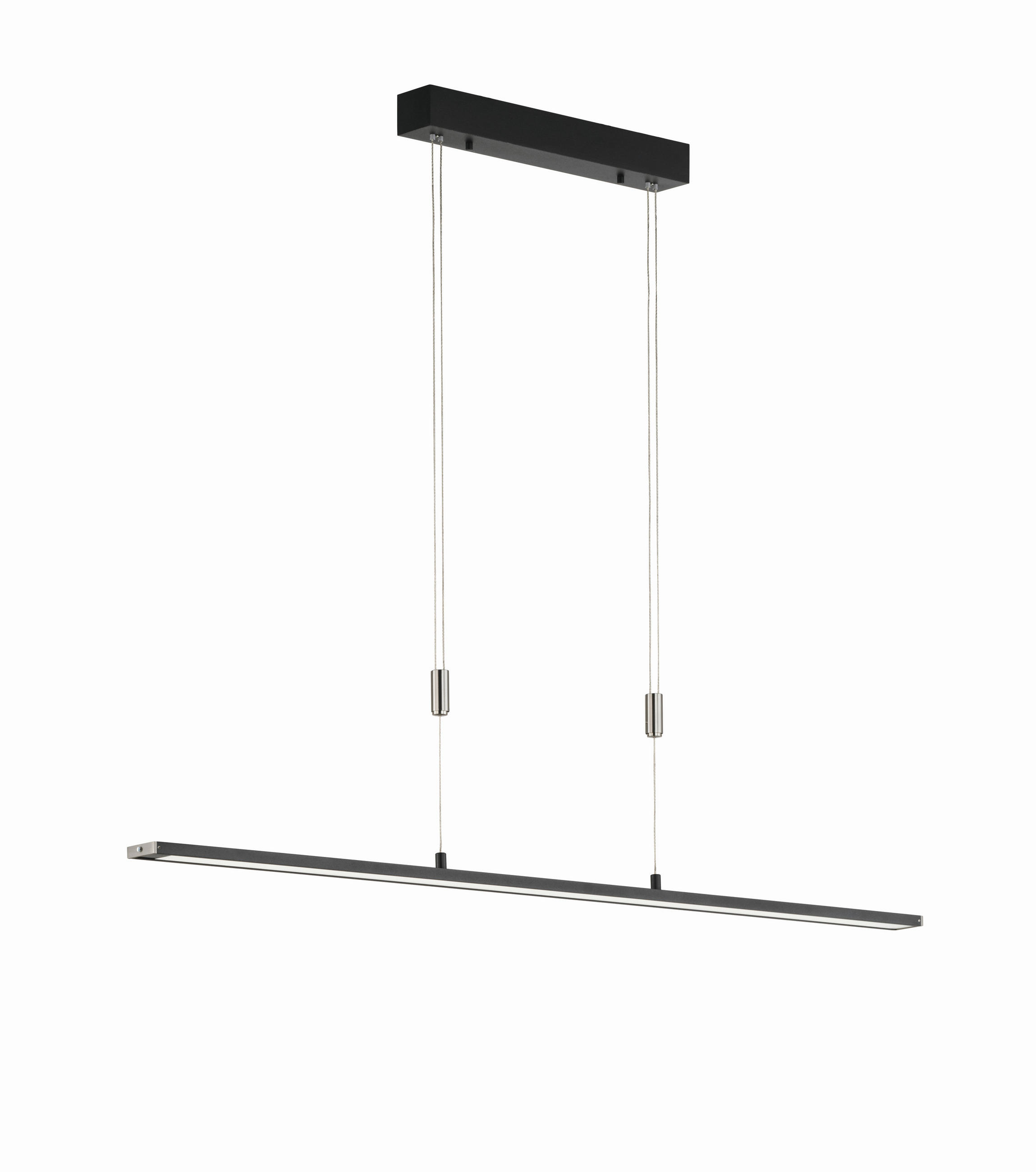 LED-HÄNGELEUCHTE 120/6/95-120 cm    - Schwarz/Nickelfarben, Design, Metall (120/6/95-120cm) - Fischer & Honsel