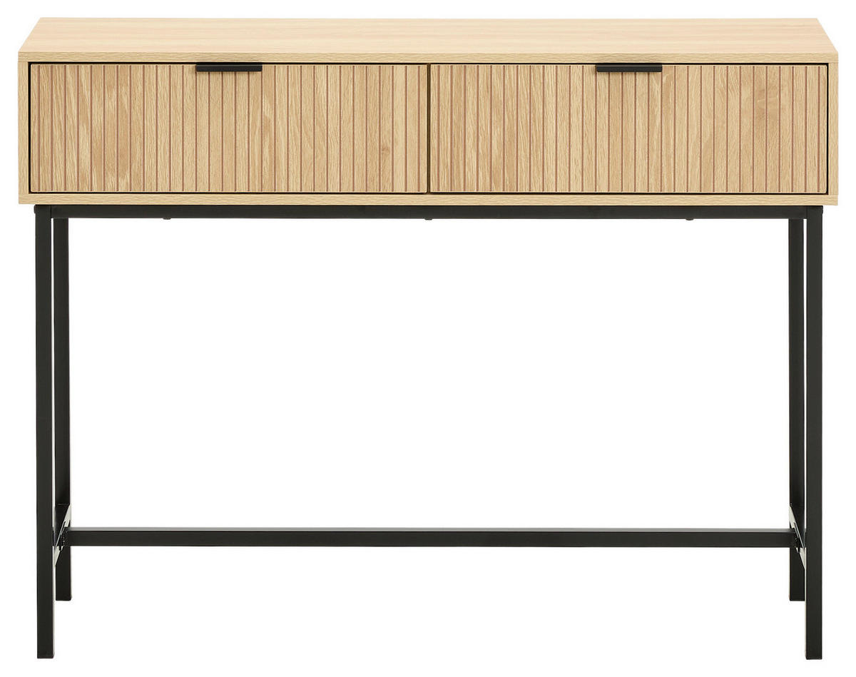 KONSOLENTISCH in Metall, Holzwerkstoff   100/74,5/30 cm  - Schwarz/Naturfarben, Natur, Holzwerkstoff/Metall (100/74,5/30cm) - MID.YOU