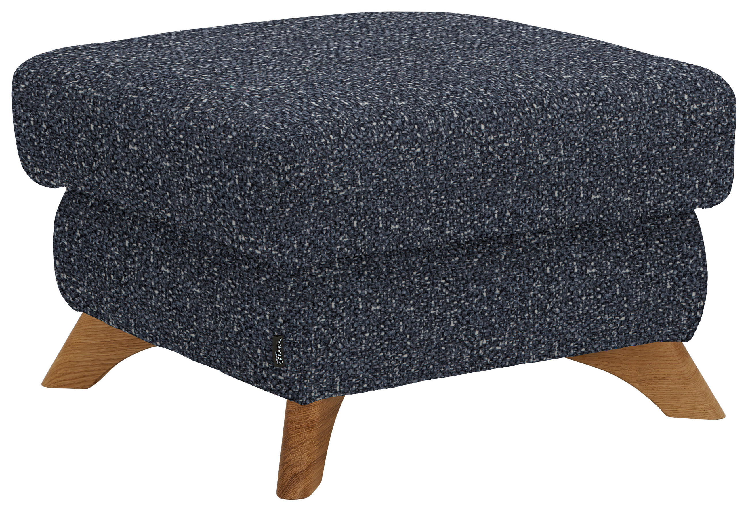 HOCKER in Textil Dunkelblau  - Eichefarben/Dunkelblau, Modern, Holz/Textil (65/47/65cm) - Valnatura